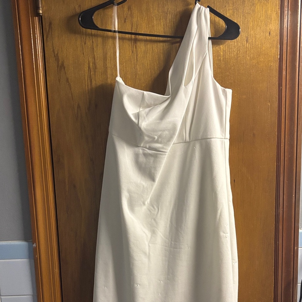 Shelby & Palmer One-Shoulder White Dress